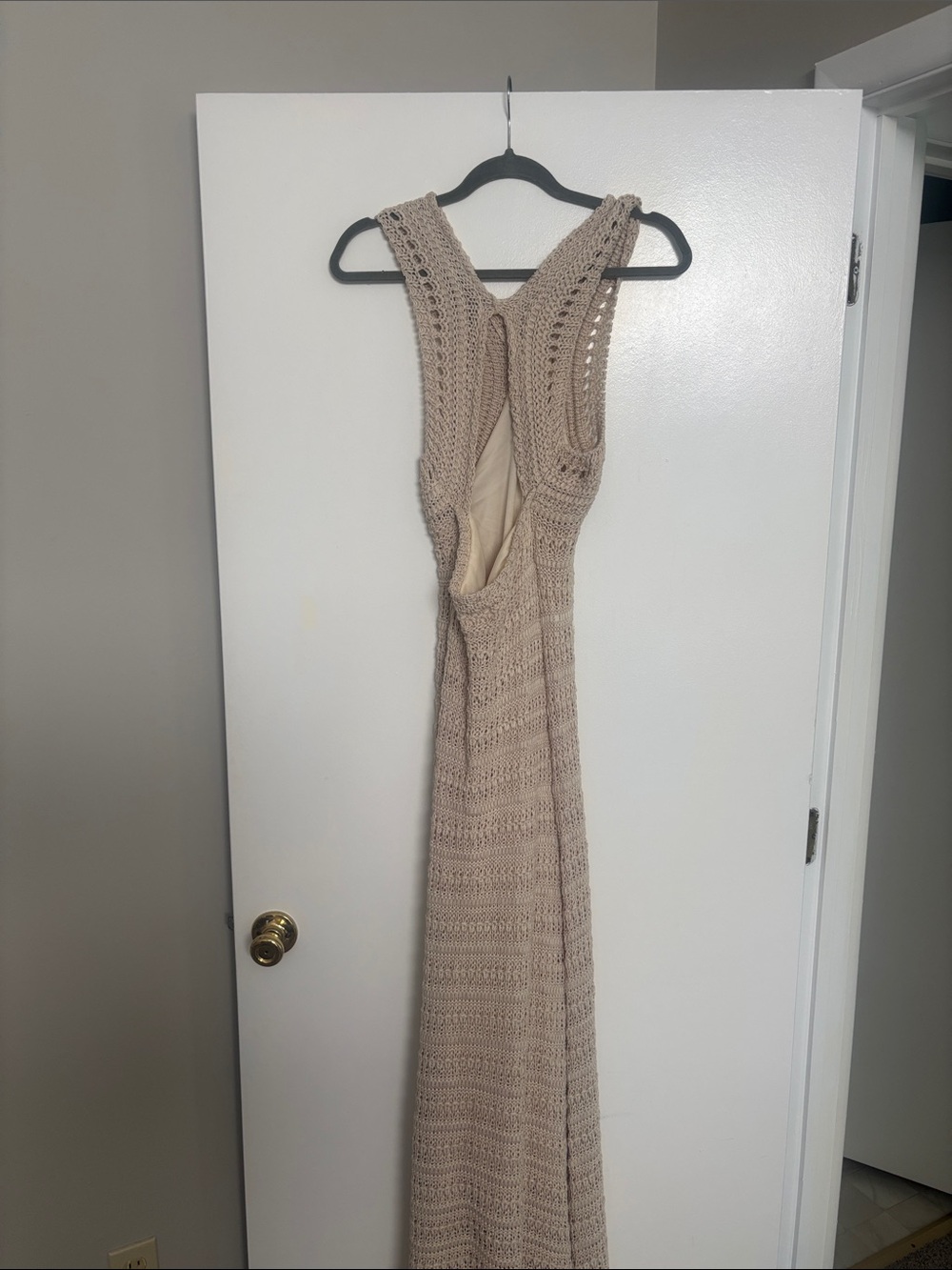 VICI Aruba Crochet Maxi Dress in Beige - Picture 8 of 10